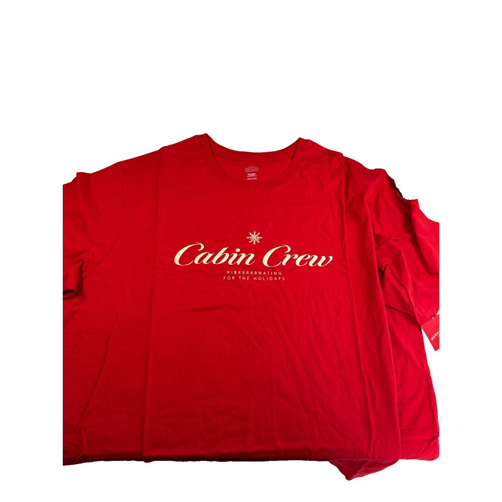 Wondershop Men’s "Cabin Crew" Short Sleeve Holiday Matching Family Shirt 4XL Red